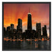 Chicago-Wolkenkratzer-Silhouette Schattenfugenrahmen Quadratisch 70x70