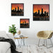 Chicago-Wolkenkratzer-Silhouette Quadratisch Schattenfugenrahmen Wohnzimmer