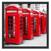rote Londoner Telefonzellen Schattenfugenrahmen Quadratisch 55x55
