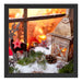 weihnachtlich Fensterbrett Schattenfugenrahmen Quadratisch 40x40
