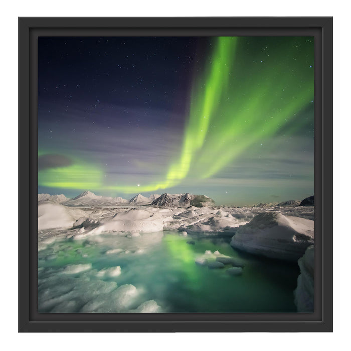 gewaltiges Polarlicht Schattenfugenrahmen Quadratisch 40x40