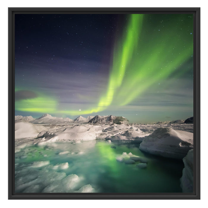 gewaltiges Polarlicht Schattenfugenrahmen Quadratisch 70x70
