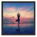 Yoga am Strand Schattenfugenrahmen Quadratisch 55x55