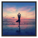 Yoga am Strand Schattenfugenrahmen Quadratisch 70x70