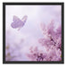 Schmetterling Kirschblüten Schattenfugenrahmen Quadratisch 55x55