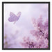 Schmetterling Kirschblüten Schattenfugenrahmen Quadratisch 70x70