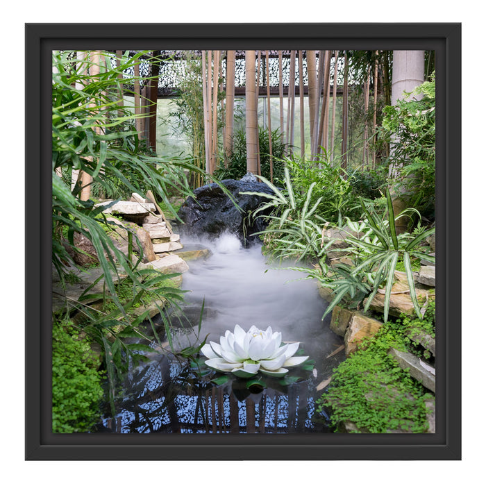 Zen Garten Japan Schattenfugenrahmen Quadratisch 40x40