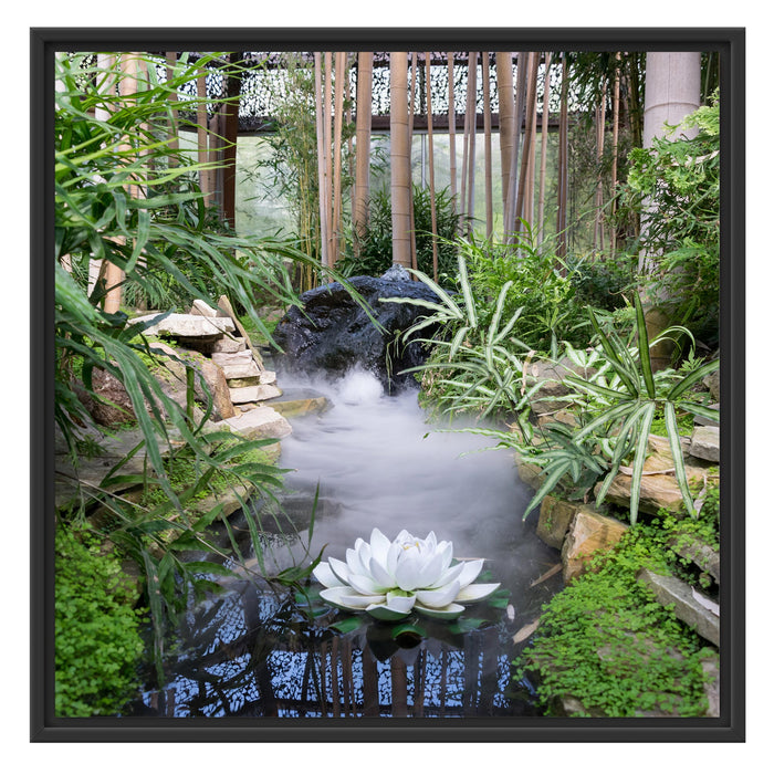 Zen Garten Japan Schattenfugenrahmen Quadratisch 70x70