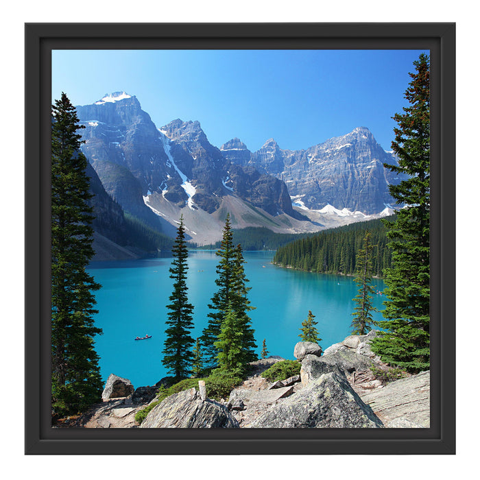 Moraine Lake kanadische Berge Schattenfugenrahmen Quadratisch 40x40