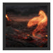 Brennender Phönix Vulkanlandschaft Schattenfugenrahmen Quadratisch 40x40
