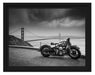 Motorrad an Golden Gate Bridge Schattenfugenrahmen 38x30