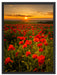 Mohnwiese im Sonnenuntergang Schattenfugenrahmen 80x60