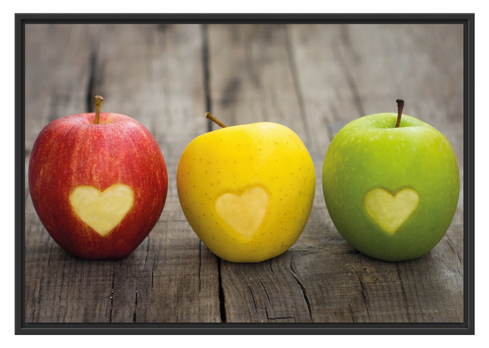 Pixxprint Ampel Herzäpfel, im Schwebe-Effekt Bilderrahmen