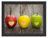 Ampel Herzäpfel Schattenfugenrahmen 38x30