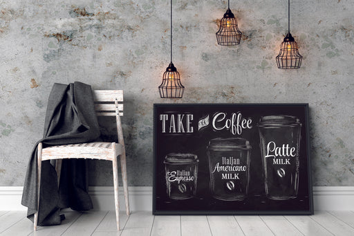 Take a Coffee Kaffee Speziale Schattenfugenrahmen Wohnzimmer