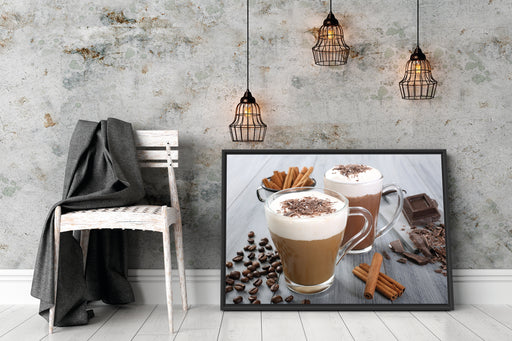 Schokolade und Kaffee Schattenfugenrahmen Wohnzimmer