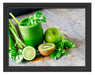 BIO Smoothie Apfel Limette Kiwi Schattenfugenrahmen 38x30