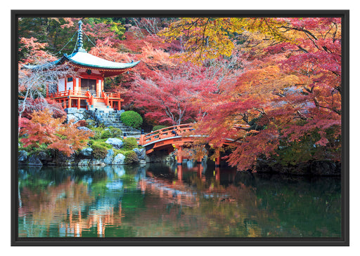 Wunderschönes Kloster in Japan Schattenfugenrahmen 100x70