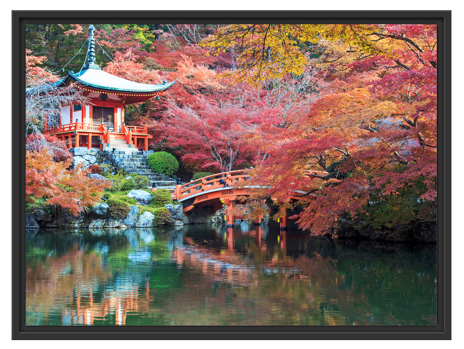 Wunderschönes Kloster in Japan Schattenfugenrahmen 80x60