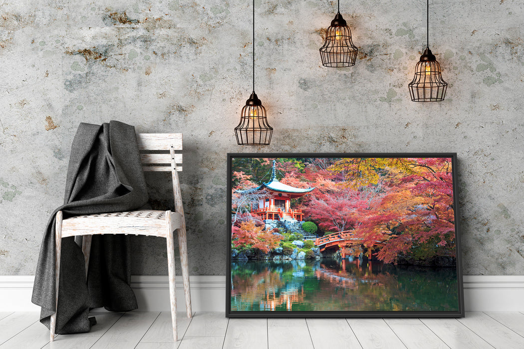 Wunderschönes Kloster in Japan Schattenfugenrahmen Wohnzimmer