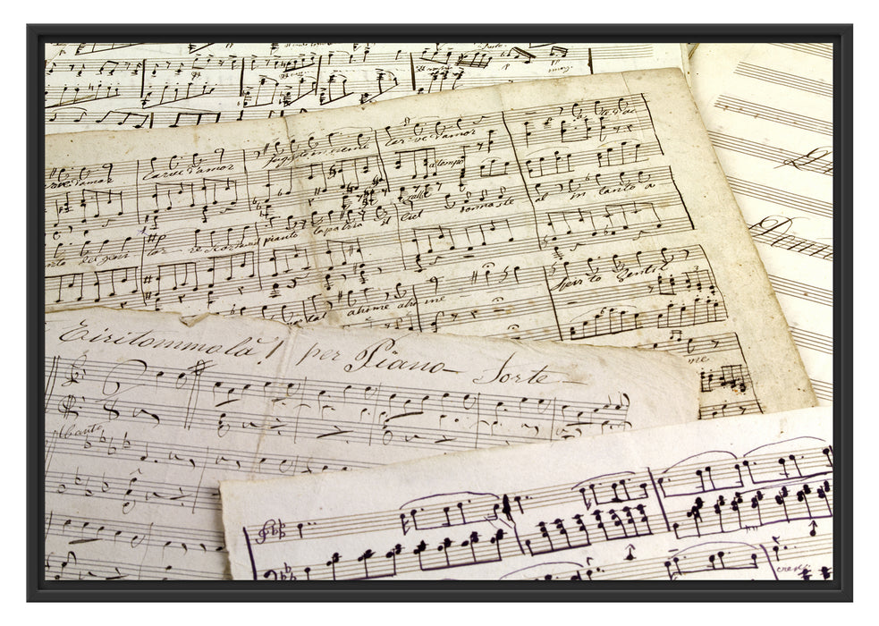 Pixxprint Stilvolle alte Notenbläter, im Schwebe-Effekt Bilderrahmen