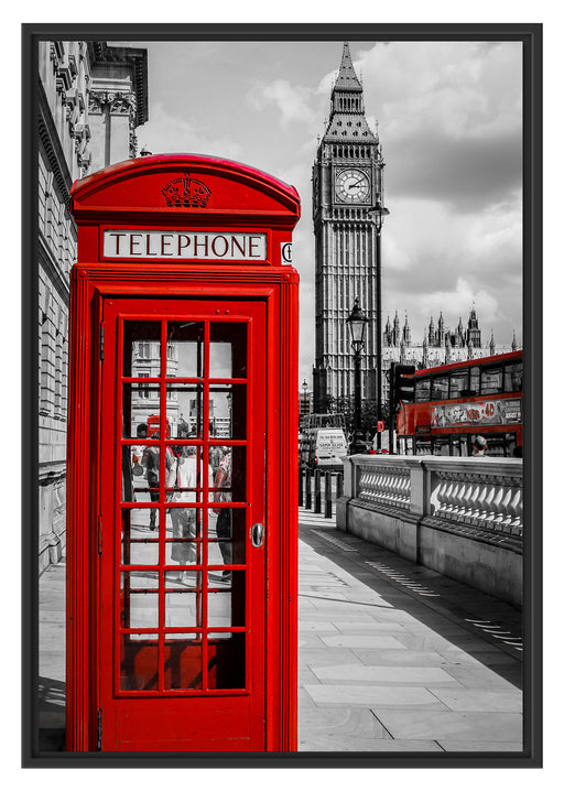 Telefonzelle London Schattenfugenrahmen 100x70
