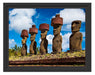 Moai Statuen Osterinseln Schattenfugenrahmen 38x30
