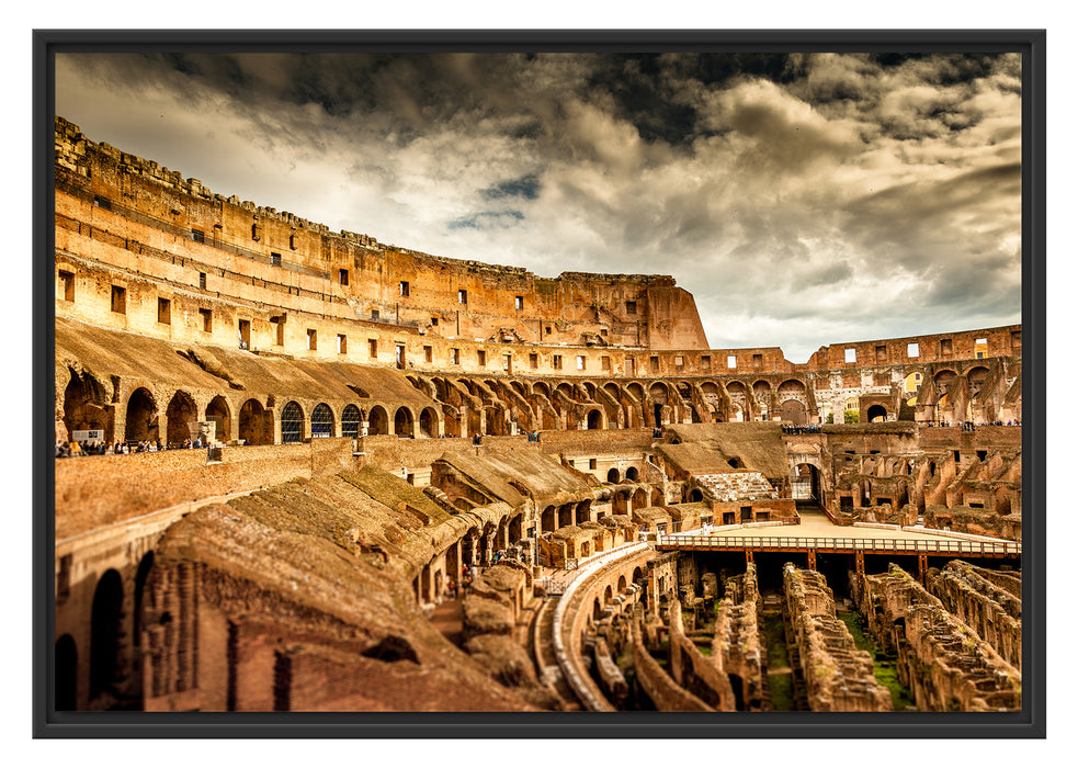 Pixxprint Colloseum in Rom von innen, im Schwebe-Effekt Bilderrahmen