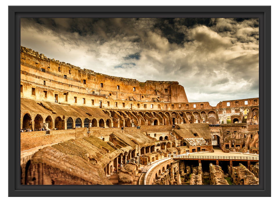 Colloseum in Rom von innen Schattenfugenrahmen 55x40