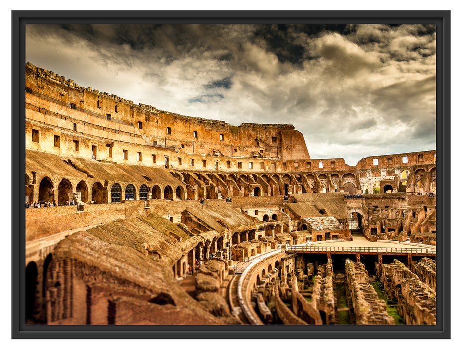 Colloseum in Rom von innen Schattenfugenrahmen 80x60