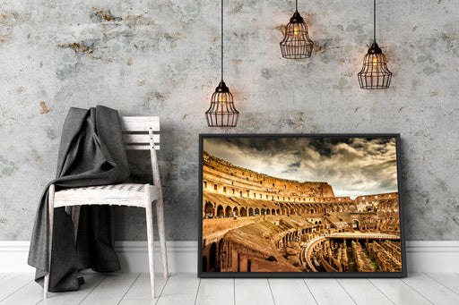 Colloseum in Rom von innen Schattenfugenrahmen Wohnzimmer