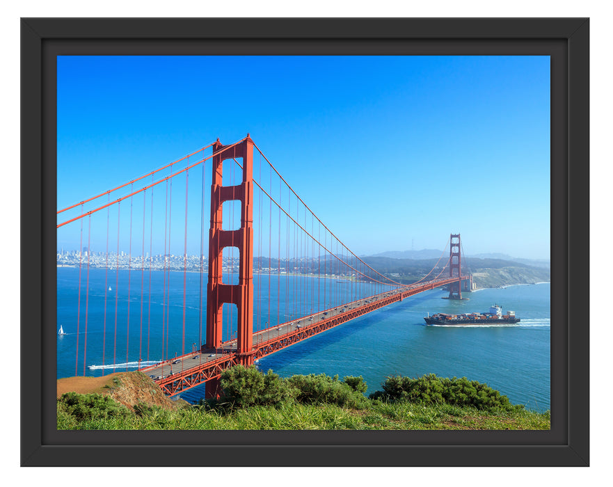 Golden Gate Bridge in USA Schattenfugenrahmen 38x30