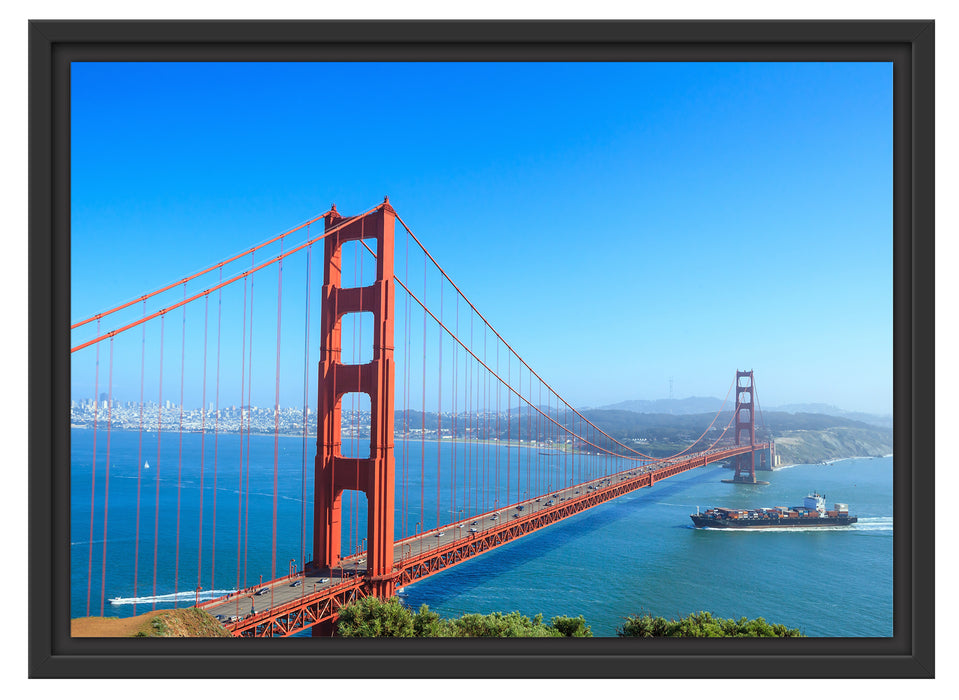 Golden Gate Bridge in USA Schattenfugenrahmen 55x40