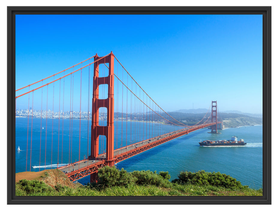Golden Gate Bridge in USA Schattenfugenrahmen 80x60