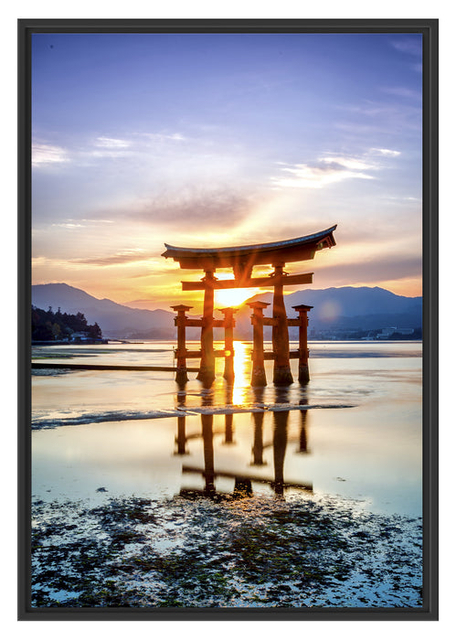 Pixxprint Torii Gate in Miyajima Japan, im Schwebe-Effekt Bilderrahmen