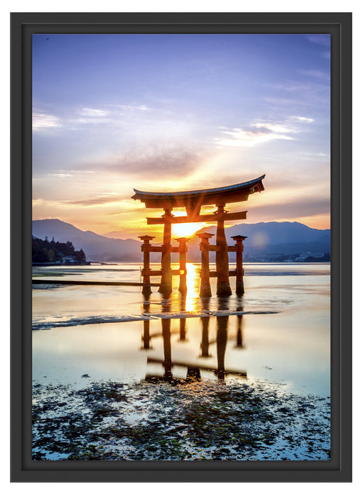 Torii Gate in Miyajima Japan Schattenfugenrahmen 55x40