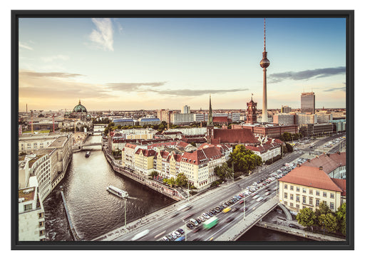 Skyline von Berlin Schattenfugenrahmen 100x70