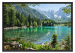 Wunderschöner See im Wald Schattenfugenrahmen 100x70