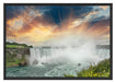 Niagarafälle bei Sonnenuntergang Schattenfugenrahmen 100x70