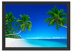 Palmen über dem Meer Schattenfugenrahmen 55x40