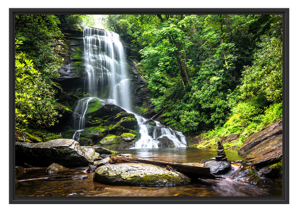 Pixxprint Tosender Wasserfall, im Schwebe-Effekt Bilderrahmen