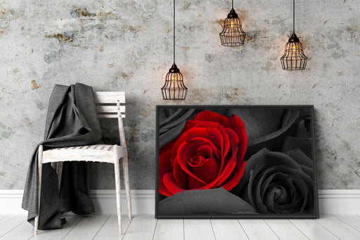 romantische rote Rosen Schattenfugenrahmen Wohnzimmer