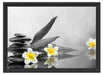 Monoi Blüten Zen Steinturm Schattenfugenrahmen 55x40