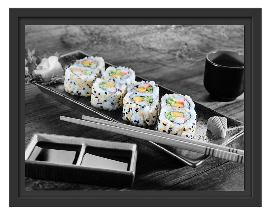 Inside Out Sushi Rollen Schattenfugenrahmen 38x30
