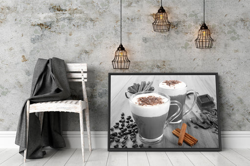 heiße Schokolade und Kaffee Schattenfugenrahmen Wohnzimmer