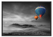Heißluftballons über den Alpen Schattenfugenrahmen 100x70