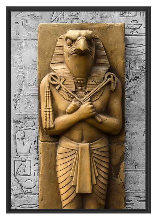 Horus ägyptische Gott Schattenfugenrahmen 100x70