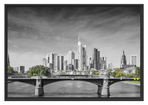 Skyline von Frankfurt am Main Schattenfugenrahmen 100x70