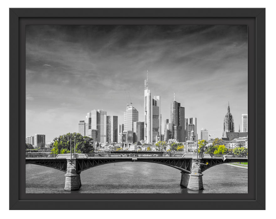 Skyline von Frankfurt am Main Schattenfugenrahmen 38x30