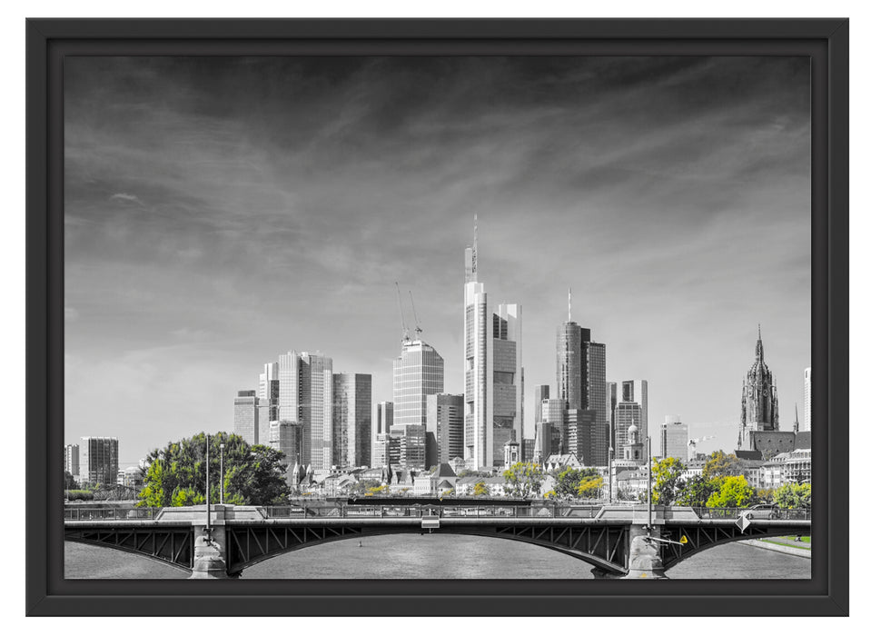 Skyline von Frankfurt am Main Schattenfugenrahmen 55x40